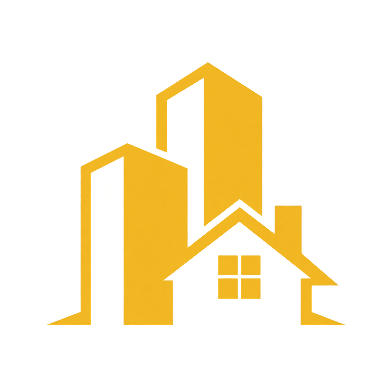 Goldenes Architektur-Logo mit zwei Türmen